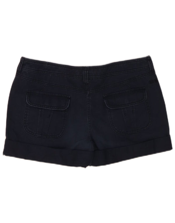 Fat Face Dame Lavtalje Casual Shorts UK 12 Medium W32 Navy Blue Bomuld