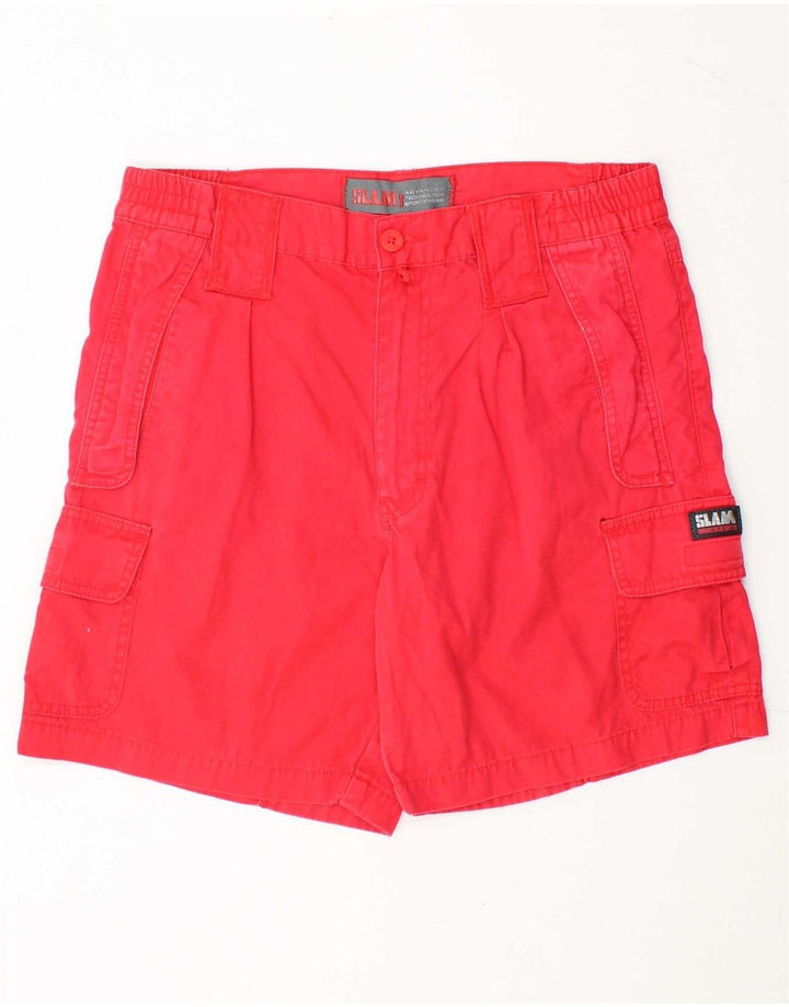 SLAM Mens Cargo Shorts Medium W32  Red Cotton
