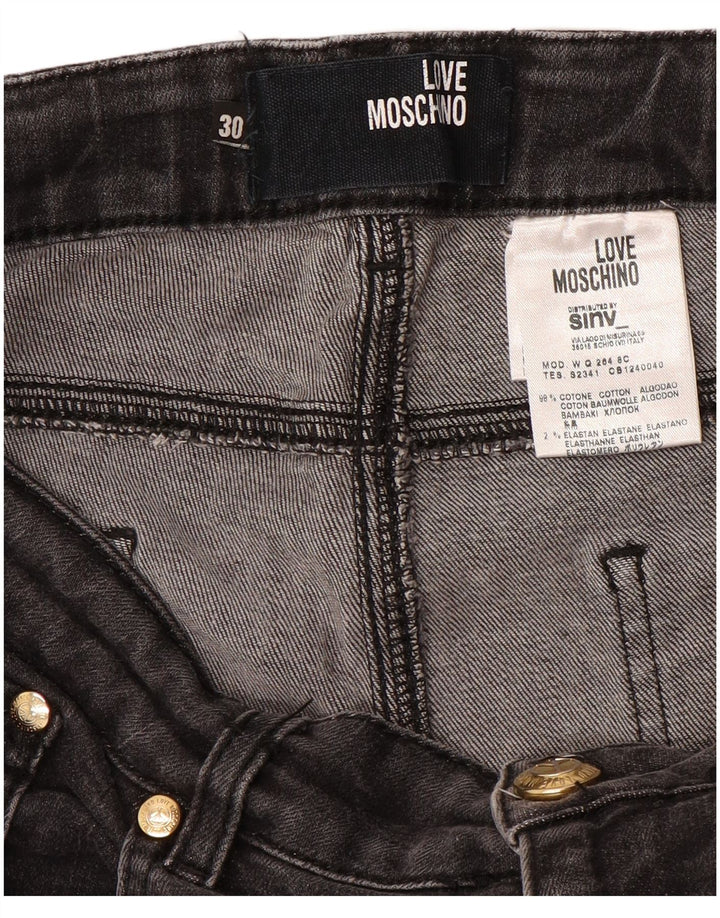 MOSCHINO Straight Jeans til kvinder W30 L31 Sort Bomuld