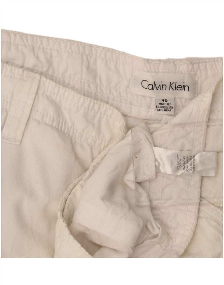 Calvin Klein Herre Cargo Shorts W40 XL Hvid Bomuld