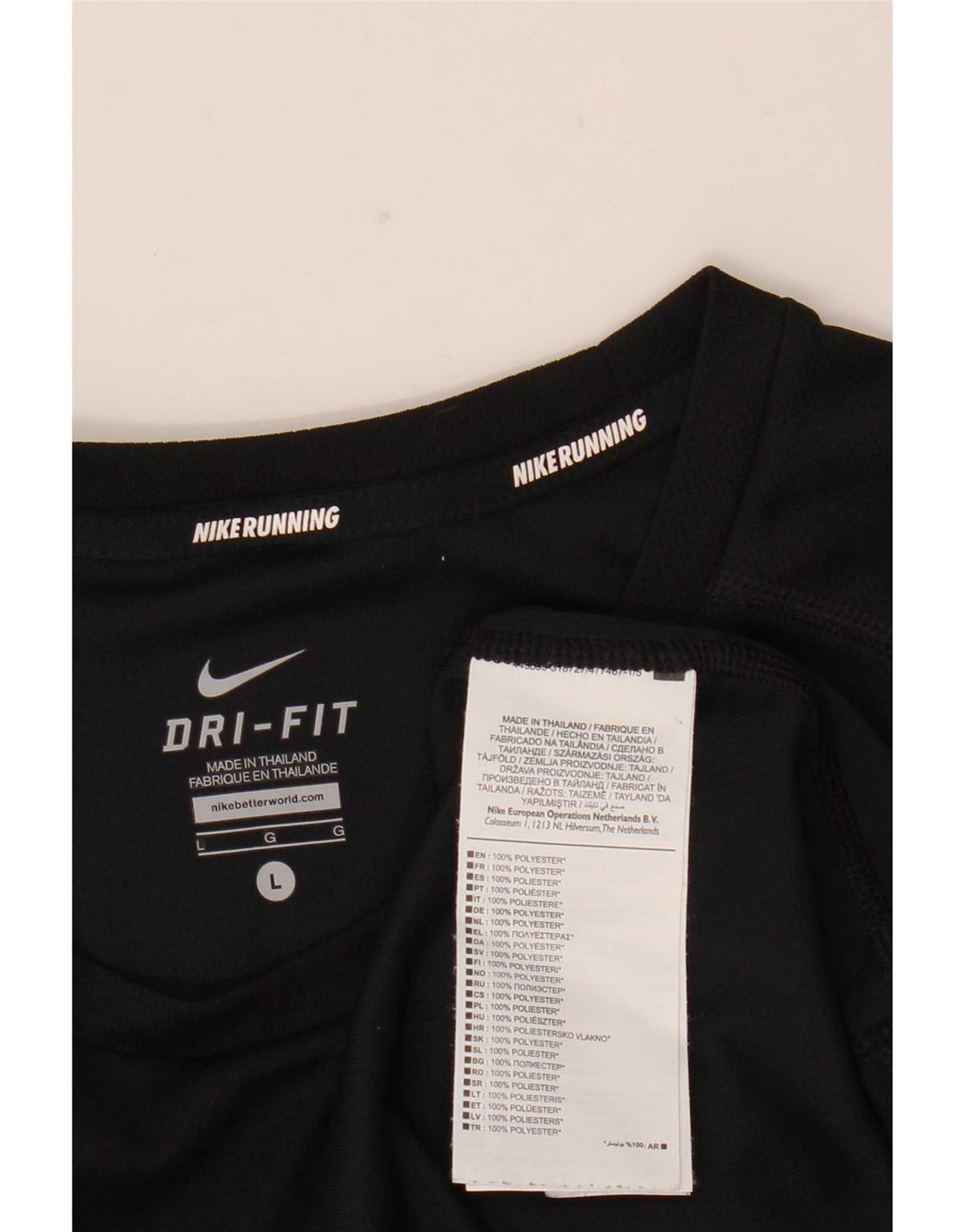 Nike Herre Dri Fit Top Langærmet Stor Sort Polyester