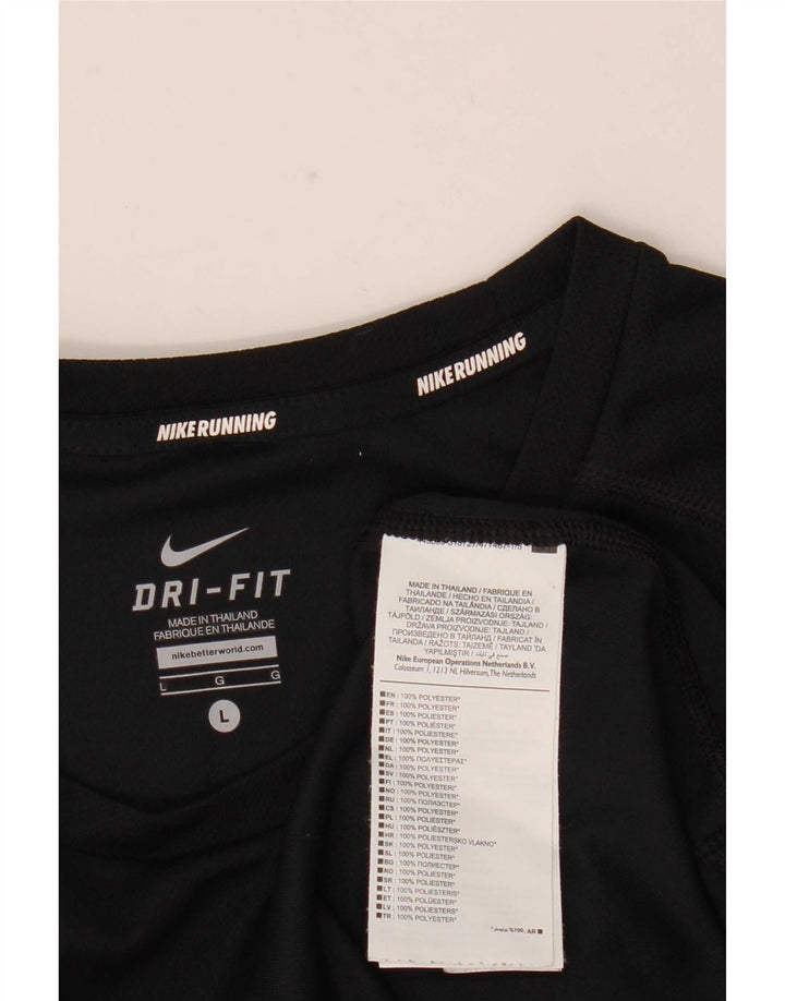 Nike Herre Dri Fit Top Langærmet Stor Sort Polyester
