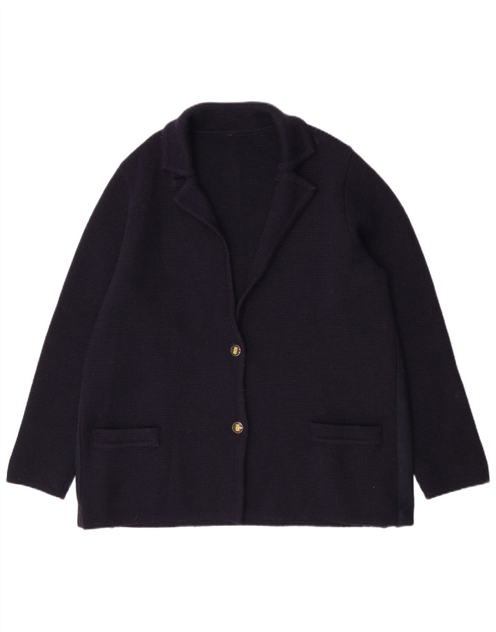 Vintage Dame 2 Button Blazer Jacket UK 12 Medium Navy Blue