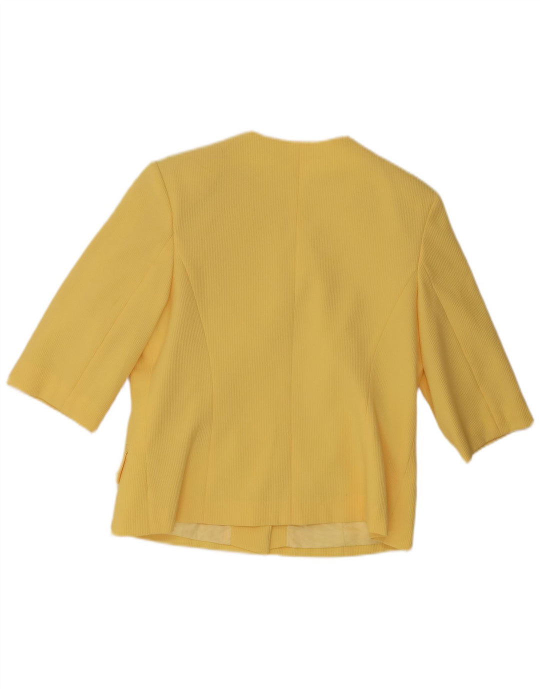 Vintage dame 4-knaps kortærmet blazerjakke UK 12 Medium Yellow