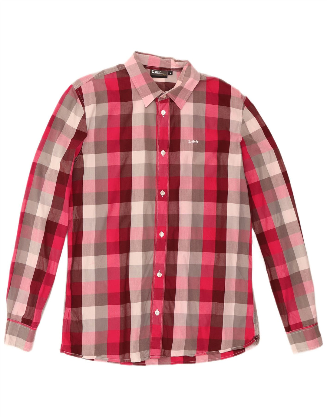 Lee Herreskjorte Stor Pink Gingham Bomuld