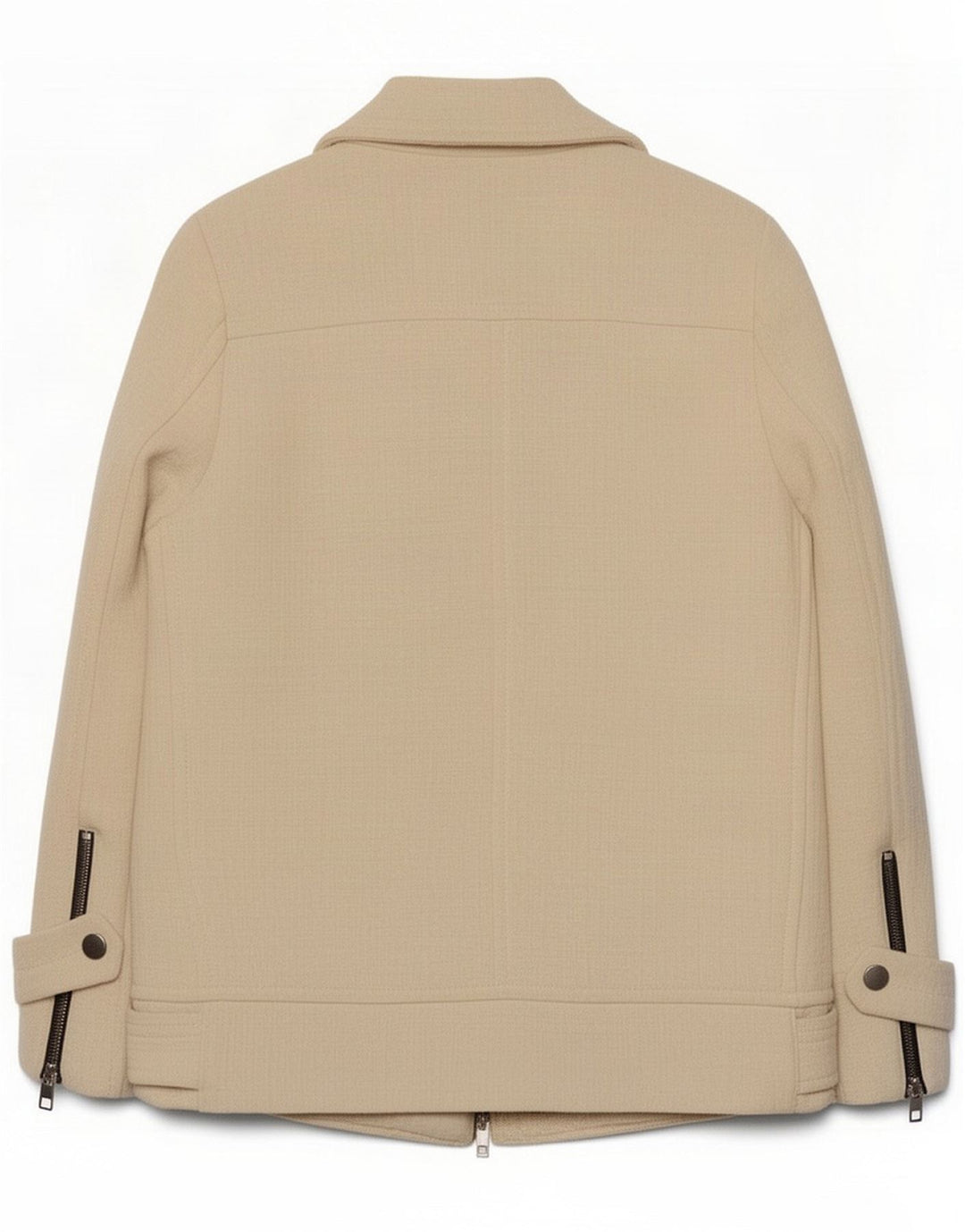 Zara Womens Biker Jacket UK 10 Small Off White Bomuld