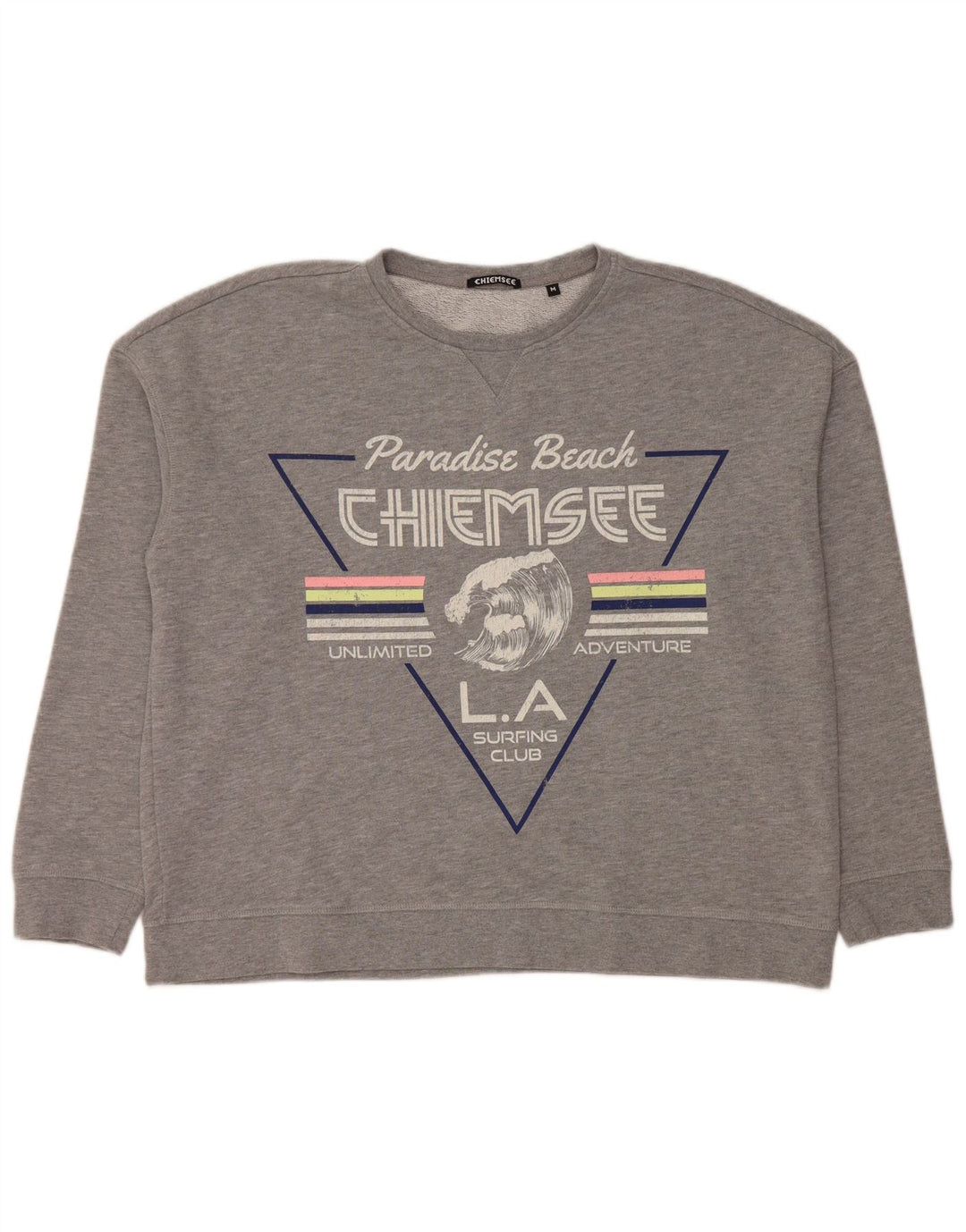 Chiemsee Graphic Sweatshirt Jumper UK 14 Medium Grey Flecked