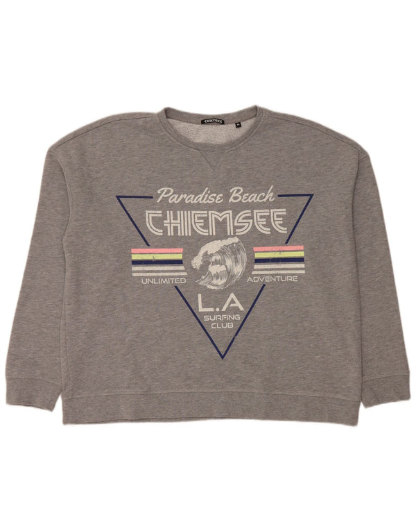Chiemsee Graphic Sweatshirt Jumper UK 14 Medium Grey Flecked