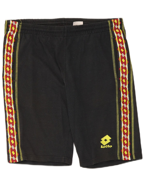 Lotto Herre grafiske sportsshorts UK 40/42 Stor sort geometrisk bomuld