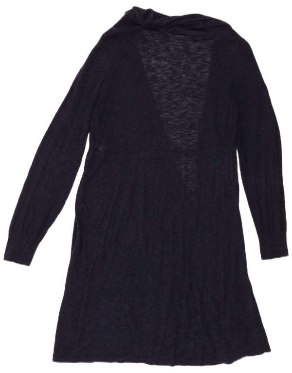 Phase Eight Womens Longline Open Cardigan Sweater UK 18 XL Navy Blue Linen