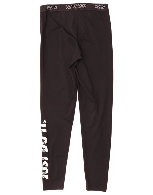 Nike Dame Grafiske Leggings UK 14 Large Sort Polyester