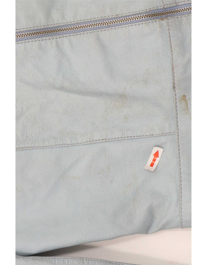 Vintage læderjakke til kvinder UK 14 Medium Blue Læder
