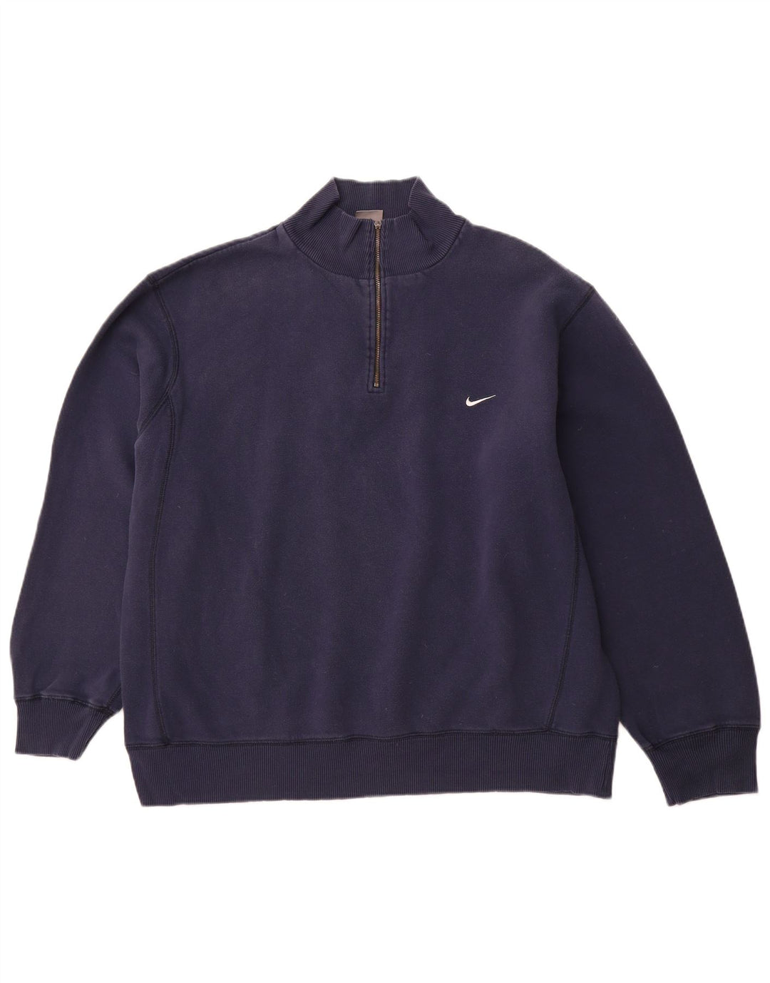 NIKE sweatshirt med lynlås til mænd UK 45/47 XL marineblå bomuld