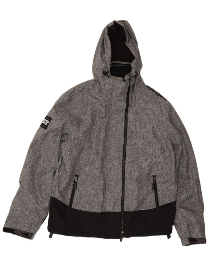 SUPERDRY vindjakke med hætte til kvinder UK 20 2XL Grå Colourblock