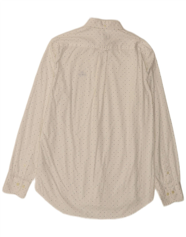Gant Herre Regular Fit skjorte størrelse 15 Medium White Polka Dot Bomuld