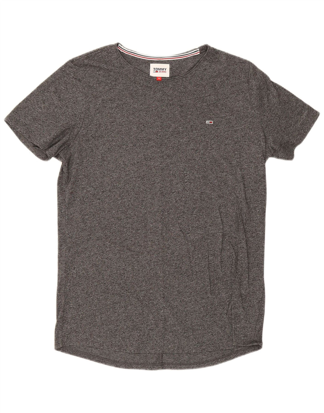 Tommy Hilfiger Herre T-Shirt Top XL Grå Flecked