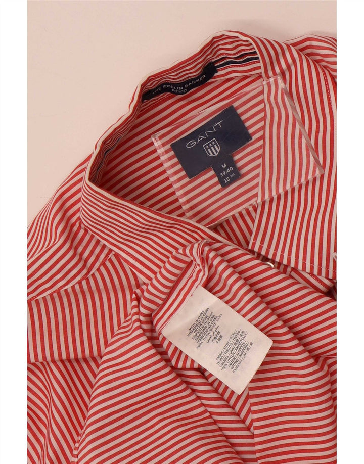 Gant Herre Fitted Shirt Størrelse 39/40 15 3/4 Medium Rød Nålestribet Bomuld