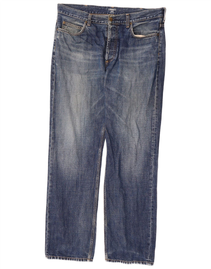 CARHARTT Herre Wip Straight Jeans W34 L32 Blå Bomuld