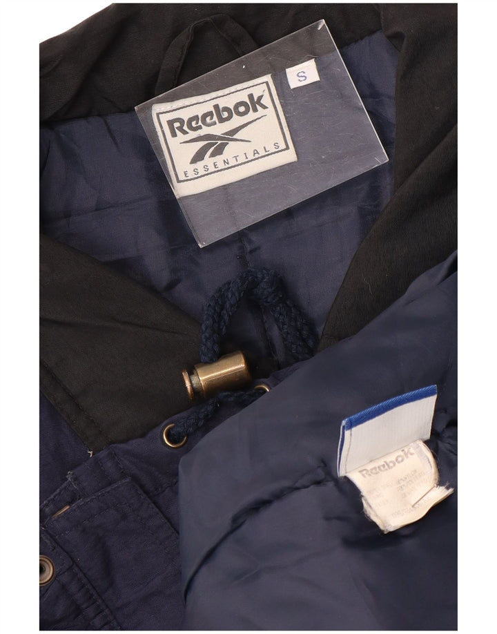 REEBOK Herre Loose Fit Windbreaker Jacket UK 36 Small Navy Blue Nylon