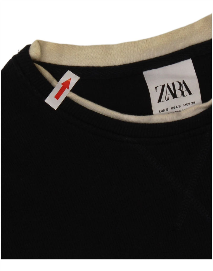 Zara herre top langærmet lille marineblå bomuld
