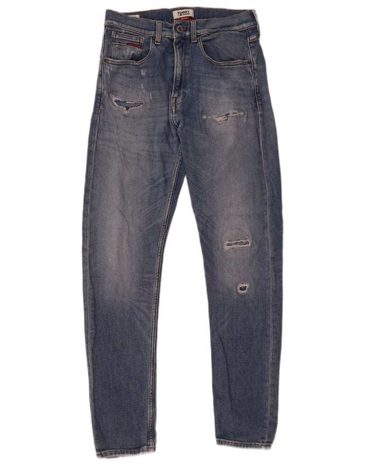 Tommy Hilfiger Herre Distressed Slim Jeans W28 L30 Blå Bomuld