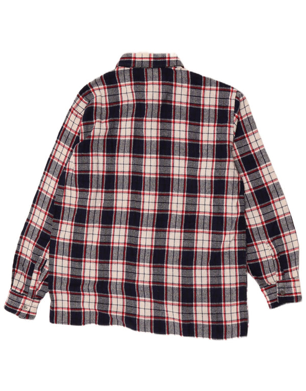 Vintage herre ternet flannelskjorte medium marineblå