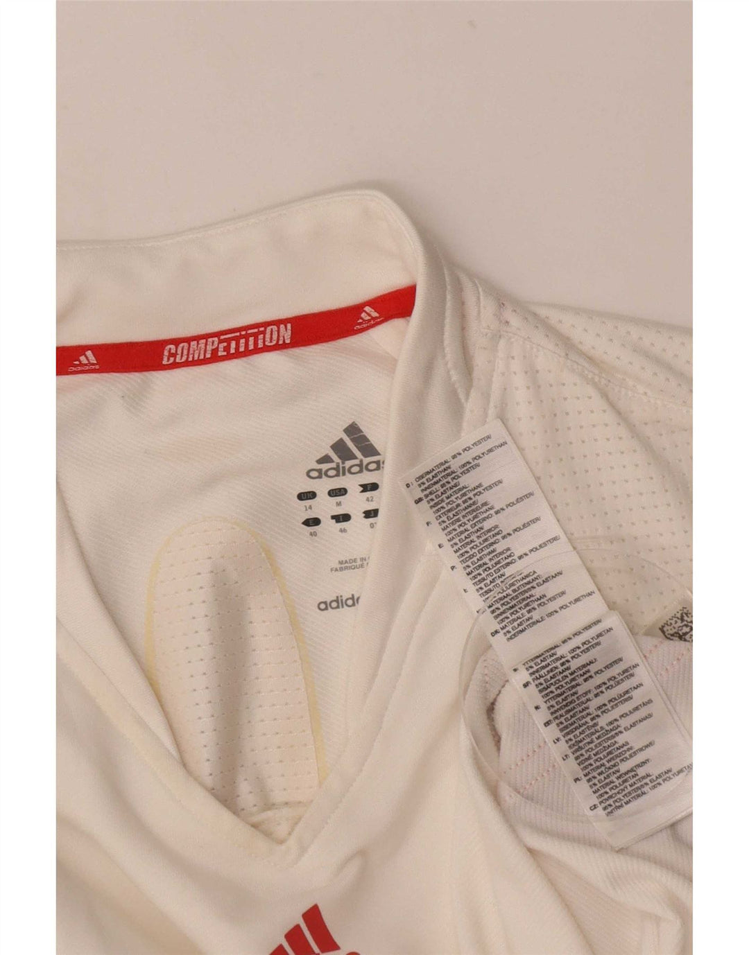 Adidas Damevest Top UK 14 Medium White Colourblock Polyester