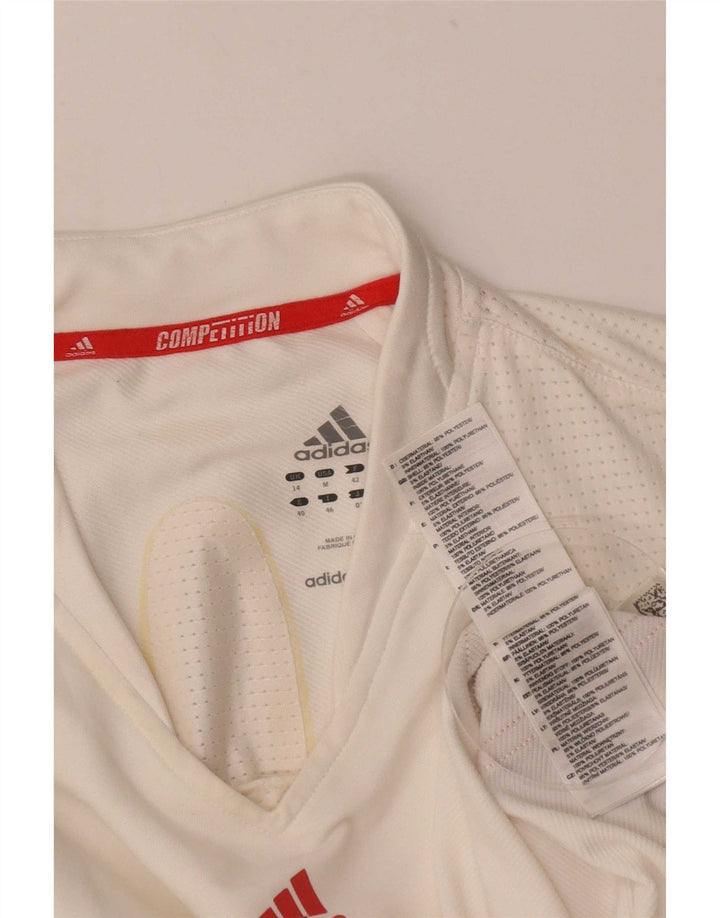 Adidas Damevest Top UK 14 Medium White Colourblock Polyester
