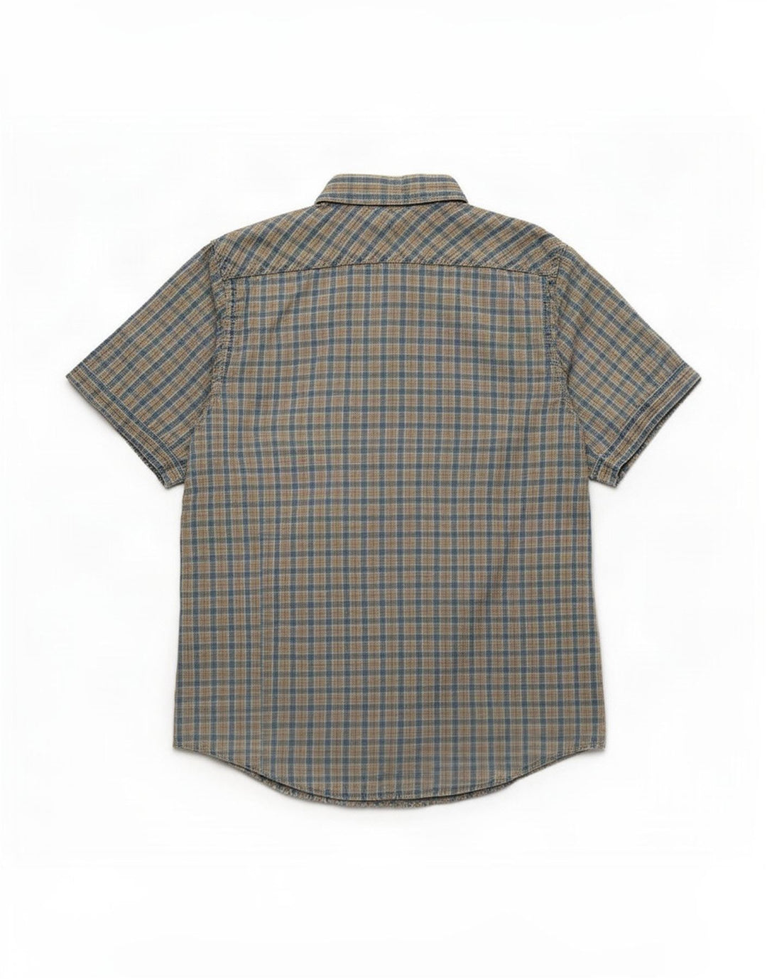 Marlboro Classics Kortærmet Herre skjorte med skræddersyet pasform Medium Blue Check