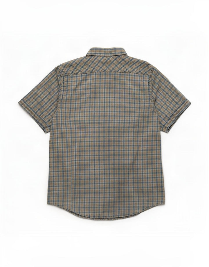 Marlboro Classics Kortærmet Herre skjorte med skræddersyet pasform Medium Blue Check