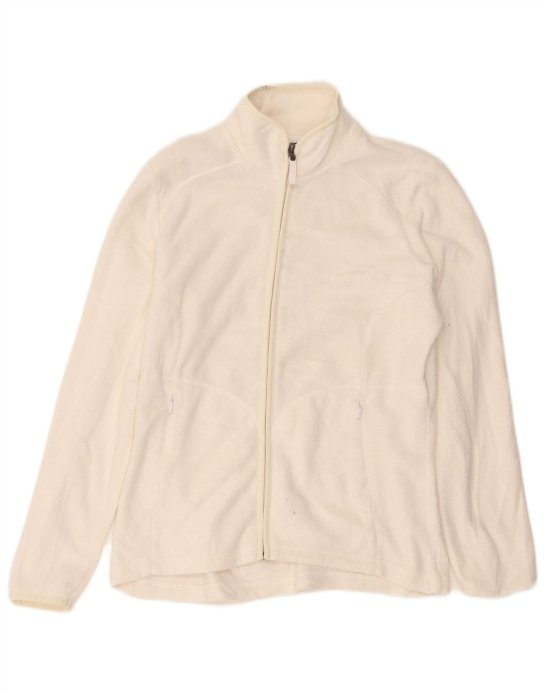 Marks & Spencer Fleecejakke til kvinder UK 12 Medium Off White Polyester