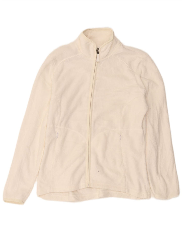 Marks & Spencer Fleecejakke til kvinder UK 12 Medium Off White Polyester