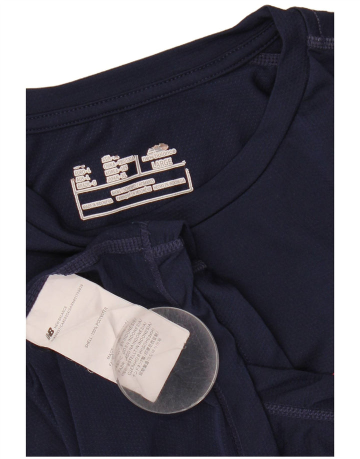 New Balance Herre grafisk top langærmet stor marineblå polyester