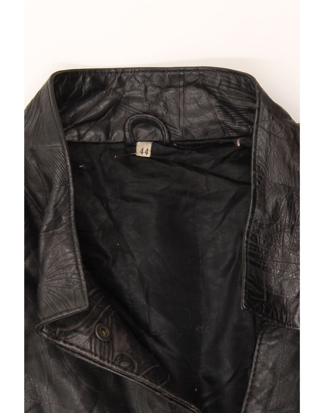 VINTAGE Womens Oversized Leather Jacket IT 44 Medium Black Vintage Vintage and Second-Hand Vintage from Messina Hembry 