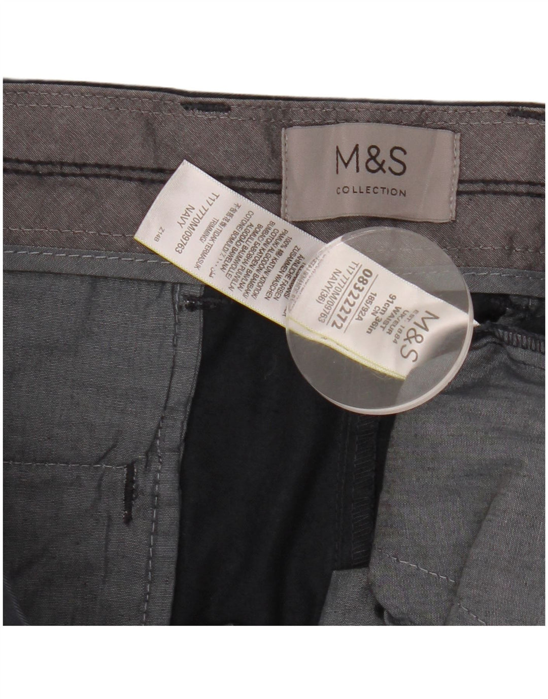 Marks & Spencer Herre Chino Shorts W36 Large Navy Blue Bomuld