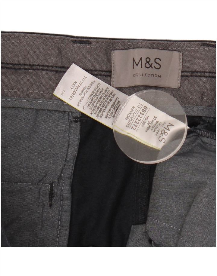 Marks & Spencer Herre Chino Shorts W36 Large Navy Blue Bomuld