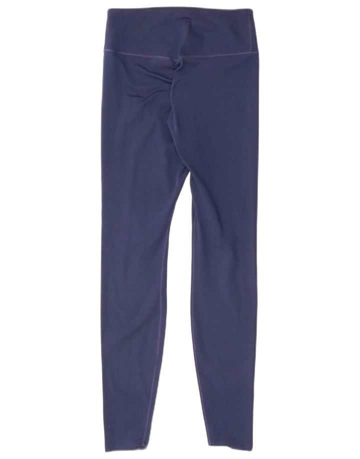 NIKE Dame Dri Fit Leggings UK 10 Small Navy Blue Polyester