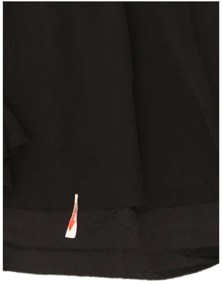 Zara Dame Top Langærmet UK 14 Medium Sort Colourblock Viscose