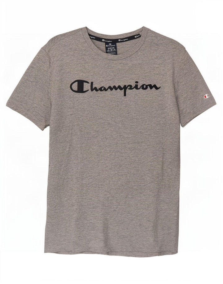 Champion Herre grafisk T-shirt Top Medium Grå Flecked