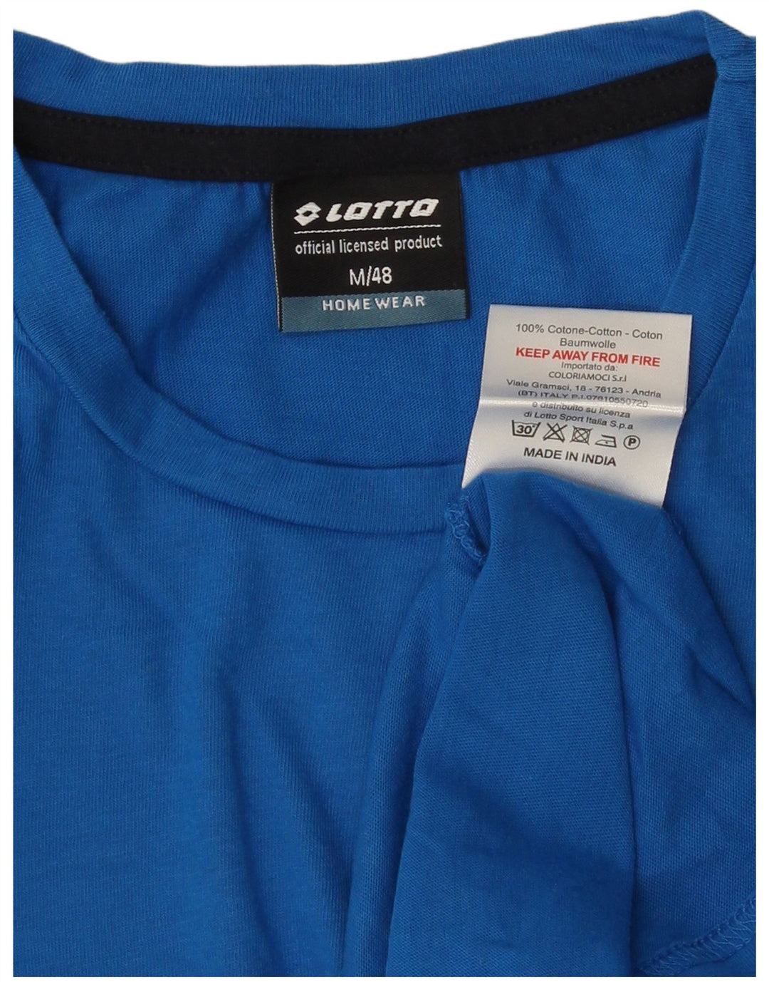 Lotto Herre Grafisk T-Shirt Top Medium Blå Bomuld