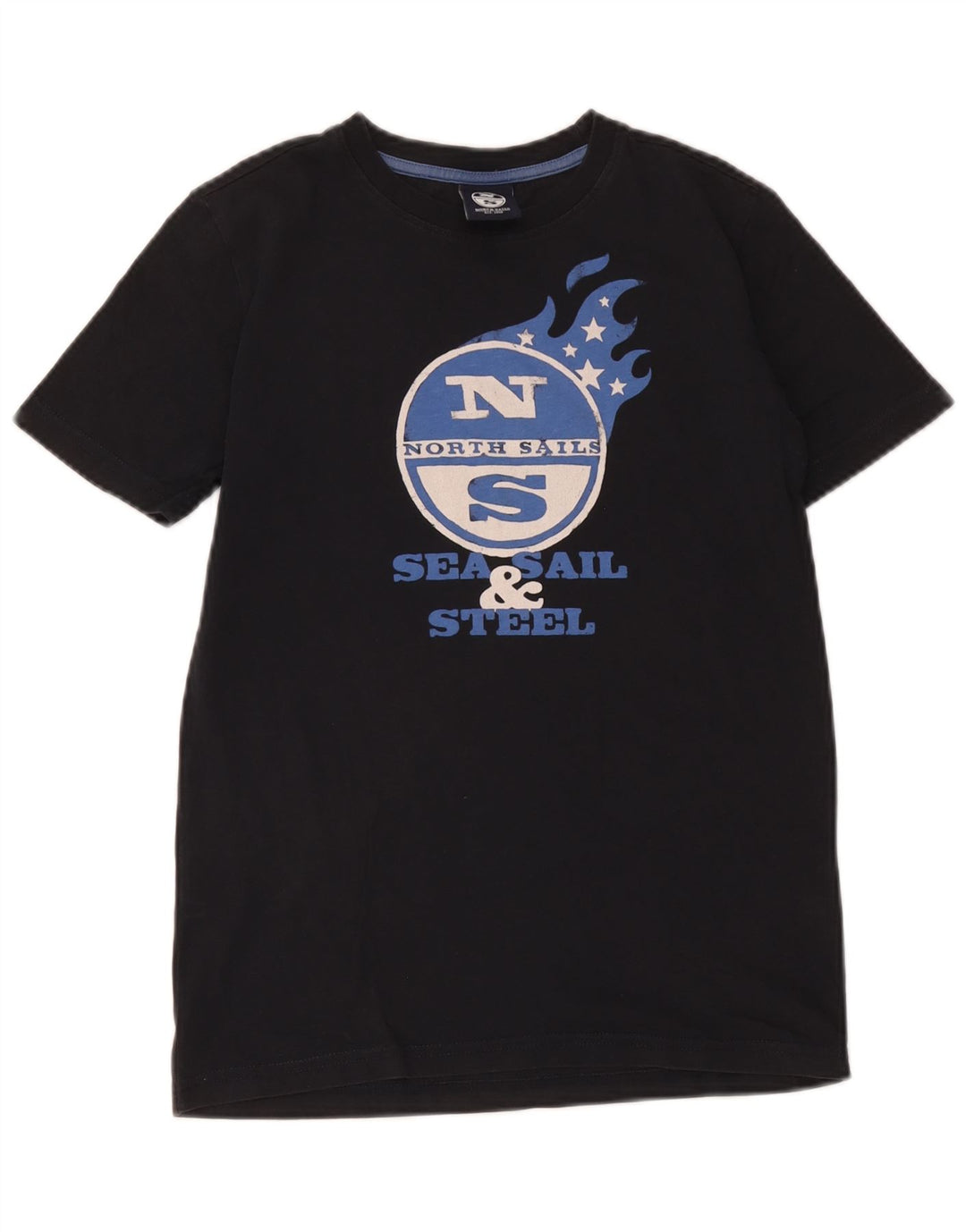North Sails Boys Grafisk T-Shirt Top 11-12 År Sort Bomuld