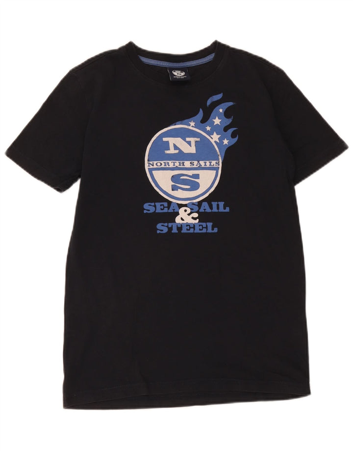 North Sails Boys Grafisk T-Shirt Top 11-12 År Sort Bomuld