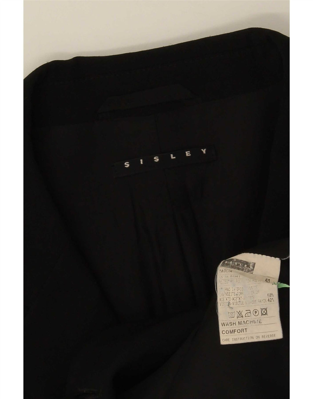 Sisley Herre 3-knaps blazerjakke IT 50 Stor sort polyester