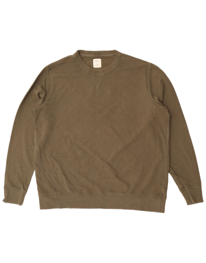 Marks & Spencer Herre Sweatshirt Jumper 2XL Khaki Bomuld