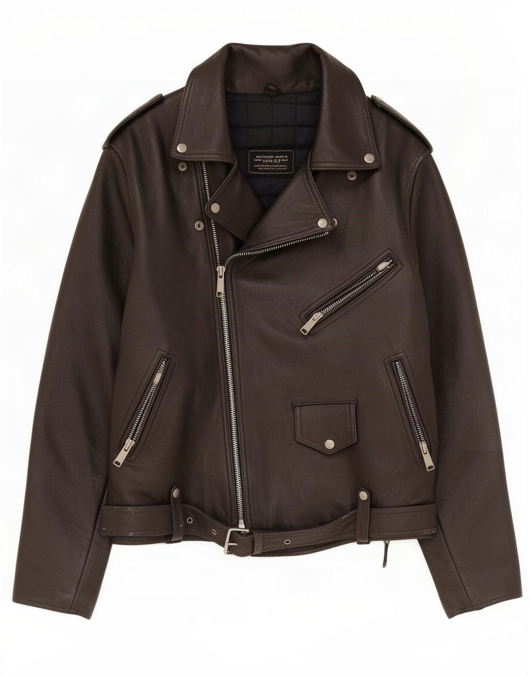 Bomb Boogie Herre Læder Biker Jacket UK 40 Large Sort