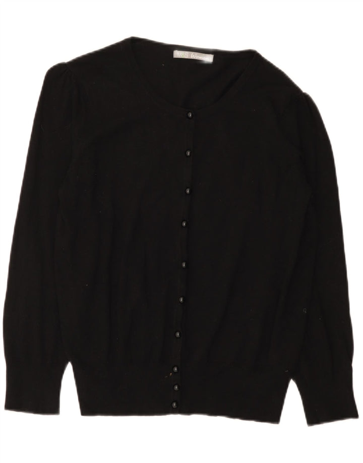 Marks & Spencer Dame Cardigan Sweater UK 16 Large Black Viscose