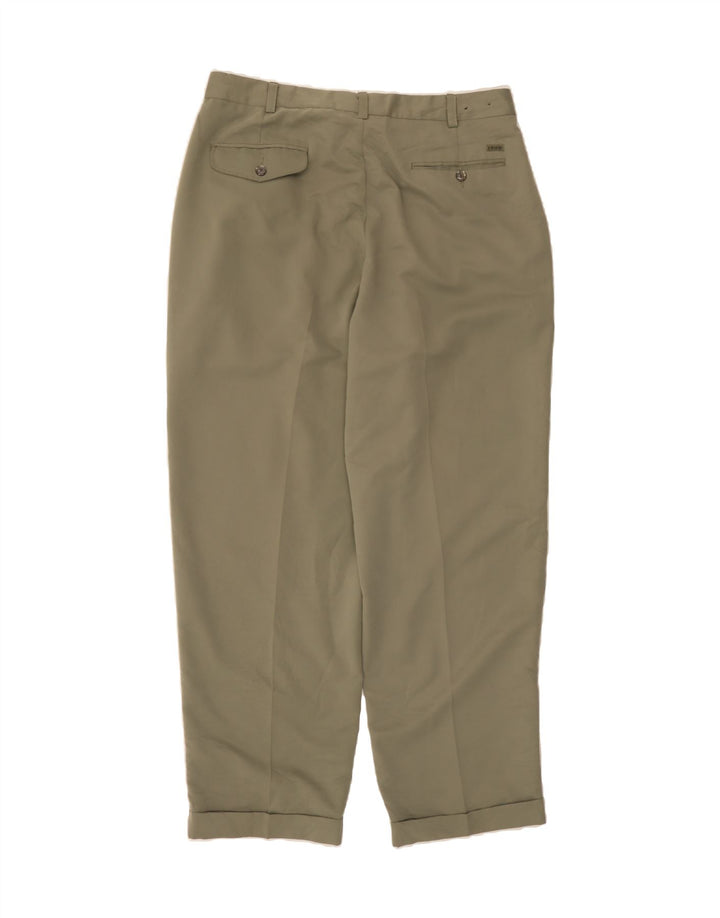 IZOD Mens Pegged Suit Trousers W36 L30 Khaki Polyester Vintage Izod and Second-Hand Izod from Messina Hembry 