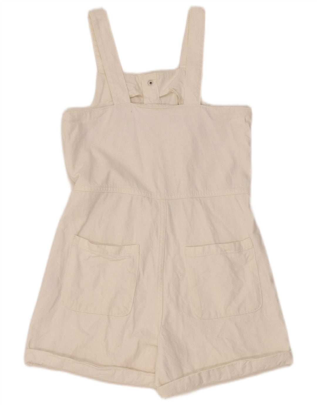 Zara Girls Denim Playsuit 13-14 År Hvid Bomuld