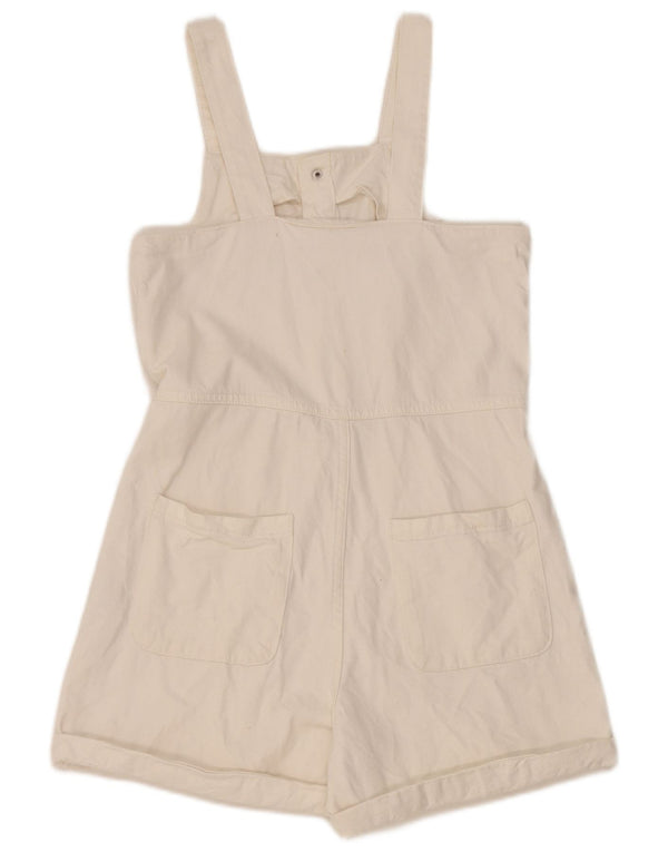 Zara Girls Denim Playsuit 13-14 År Hvid Bomuld