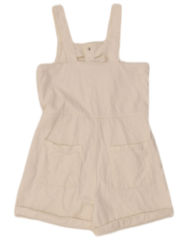 Zara Girls Denim Playsuit 13-14 År Hvid Bomuld